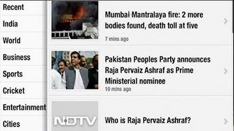 NDTV HD iPad app