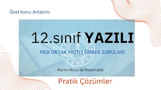 12.Sınıf Meb Ortak Yazili Örnek Sorulari