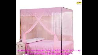 1005002333167855 European Style 4 Corner Post Romantic Princess Lace Canopy Mosquito Ne