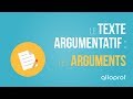 Le Texte Argumentatif Les Arguments Français Alloprof