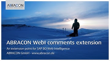 ABRACON WebI comments extension for SAP BO Web Intelligence
