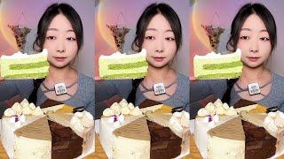 ASMR🍰Eat nine flavors of cream cake 🍰 (soft and waxy sound) 크림 케ց 먹방 MUKBANG Satisfaction