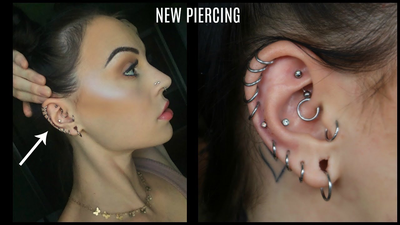 Getting My Mid-Ear Pierced! Mid-Helix Piercing Experience - YouTube