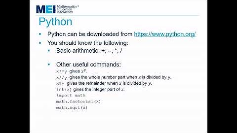 MEI FPT: Number Theory 1 - Programming: Introduction to Python