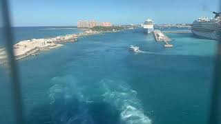 Cruise Ship Leaving Port, Time Lapse, 1