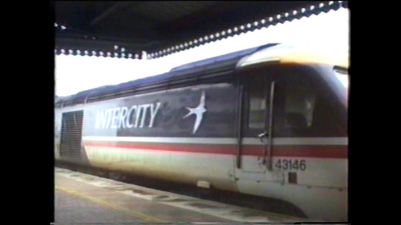 UK - Reading Railway Station in Berkshire April 1991 - HST Intercity Swallow BR
