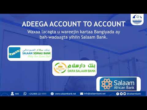 Udir lacag bangiyada Salaam Bank bah-wadaagta la ah adiga oo isticmaalaya Taleefoonkaaga