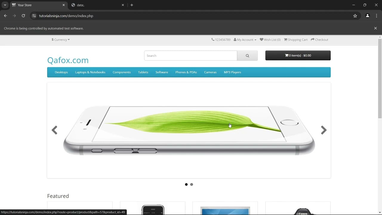 My Portfolio - Automation testing - tutorialsninja.com