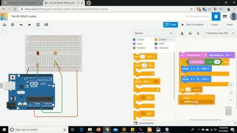 Lampu Otomatis dengan sensor cahaya dan Arduino di tinkercad
