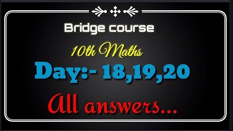 Setu abhyaskram  {Bridge course}10th Maths Day 18,19,20