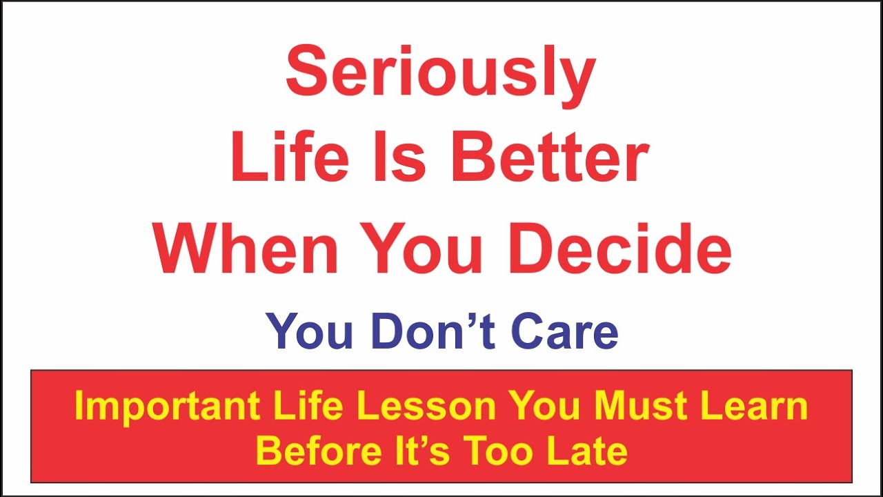 Important Life Lessons You Must Learn Before It's Too Late - YouTube