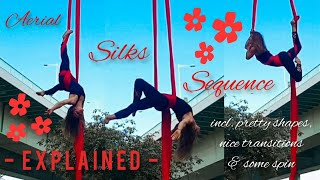 Aerial silks SPIN SEQUENCE - step-by-step explanation
