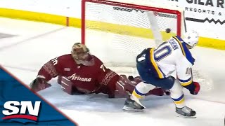 Blues' Brayden Schenn Shows Off Soft Hands to Score Backhand Goal on Breakaway vs. Coyotes screenshot 3