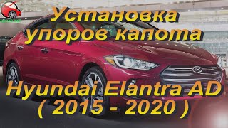 Установка упоров / амортизаторов капота на Hyundai Elantra 6 AD от  www.upora.net