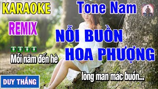 NỖI BUỒN HOA PHƯỢNG KARAOKE REMIX TONE NAM - KARAOKE 1982