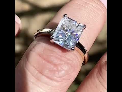 Radiant/Emerald cut Lab Grown Diamond Solitaire Ring ring video