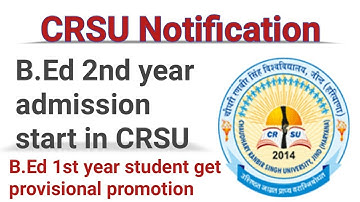 B.Ed 2nd year admission start in CRSU || officially notification|| Naveen Dahiya