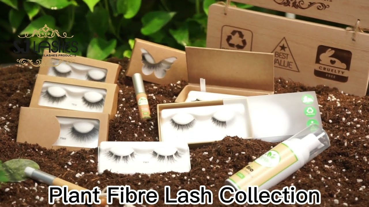 Biodegradable Lashes with Eco-Packaging Box & Sugarcane Tray Custom Available decompose in 3 month
