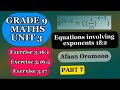 Grade 9 Maths Unit 3 Equation Involving Exponent Exercise 3 16 1 Exercise3 16 2 Exercise 3 17 Oromo