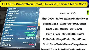 All Led Tv Service Menu Code || Universal Tv Card Service Menu || Samsung Tv Service Menu