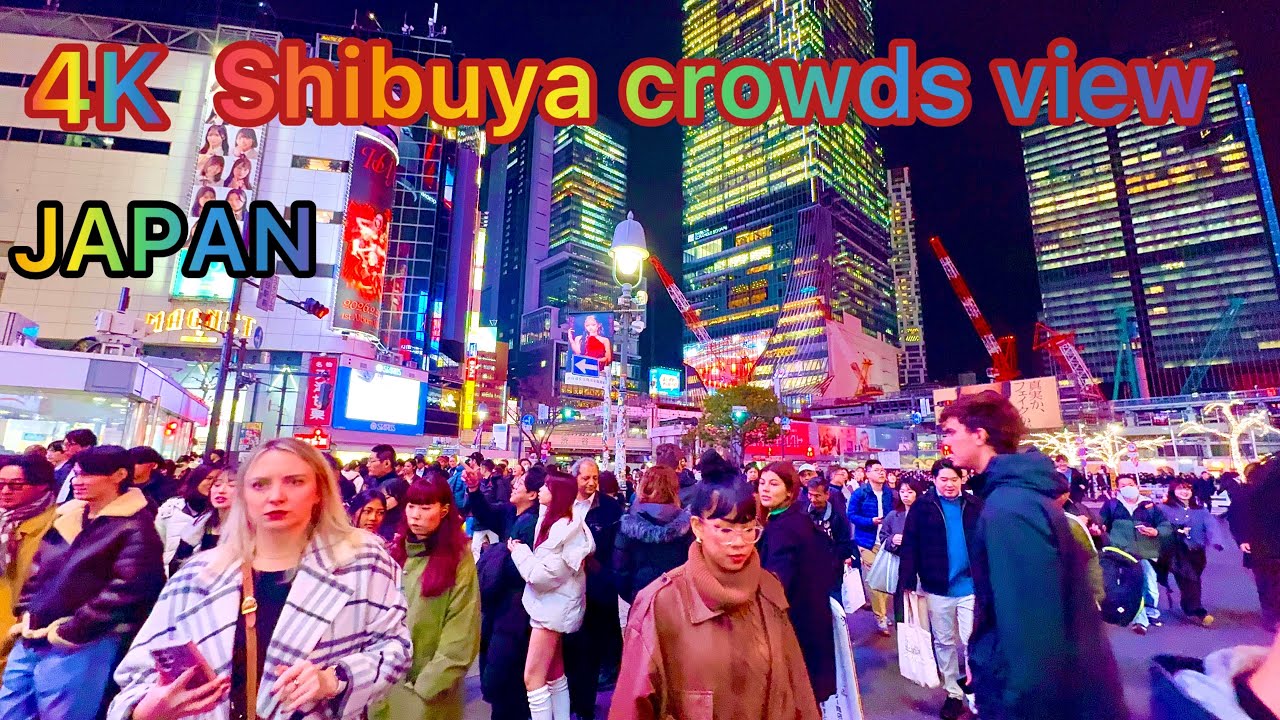 [4K HDR] Shibuya Evening strolling & sightseeing around the city. Tokyo, Japan. 