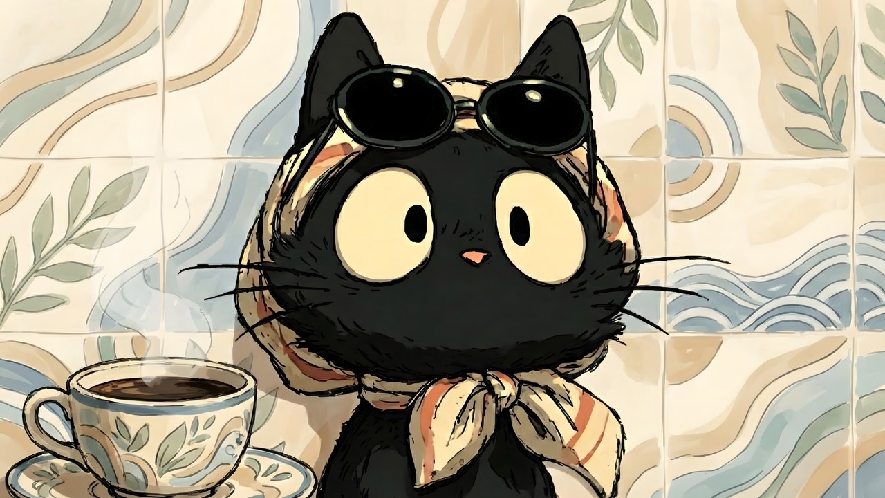 Cat Jazz Relax Playlist – Calm Morning Coffee with Adorable Cat