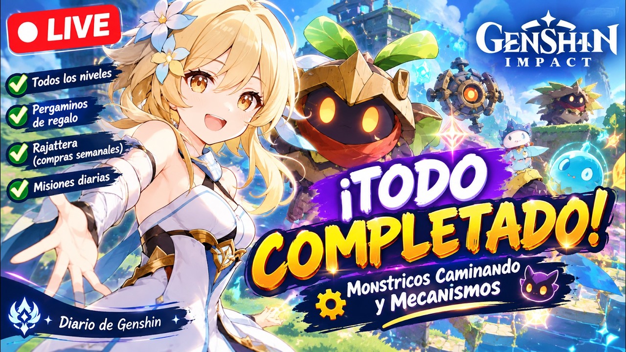 ¡COMPLETAMOS TODOS LOS NIVELES! 😱 Monstricos Caminando, Mecanismos | Genshin Impact en Vivo 20260915