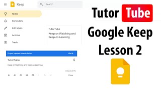 Google Keep Tutorial - Lesson 2 - Taking Notes