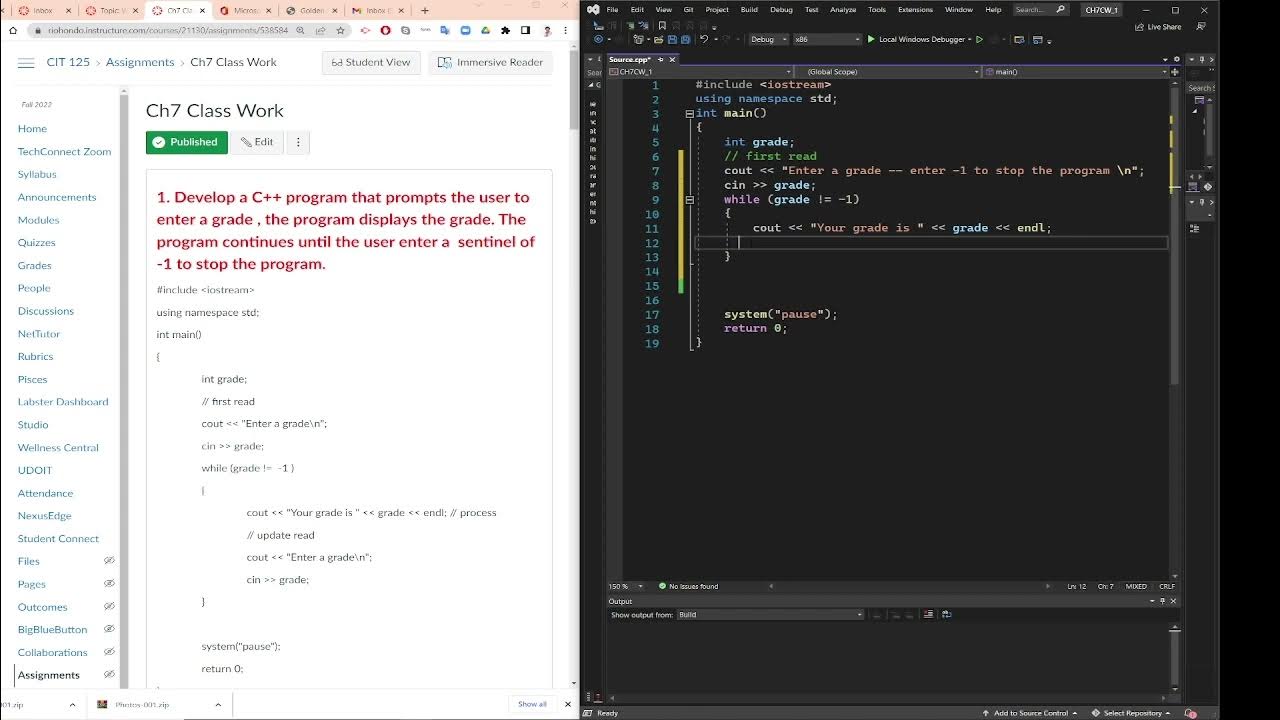 C++ programming, use while loop to create iteration. use -1 to stop the ...