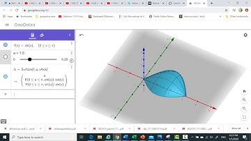 Using geogebra to do volume of revolution eg y=sinx 20200501