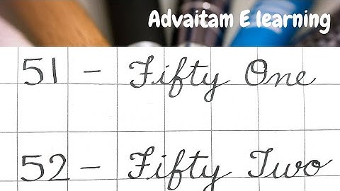 Cursive writing number names ( 51 to 60 ) with spellings, English Numbers, Ginti, UKG, LKG, Class 1