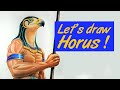 How to draw Horus, god of the sky ! Colored pencils timelapse