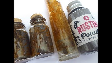 Easy technique for creating aged looking bottles using Rusting Powder by PaperArtsy.