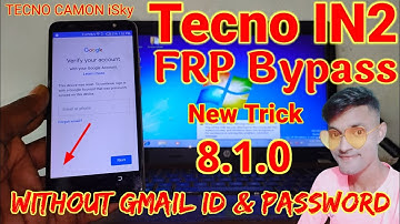Tecno IN2 FRP Bypass | Tecno IN2 FRP Bypass Without PC | Tecno IN 2 FRP Bypass Android 8.1.0