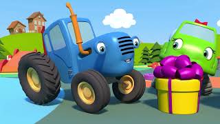 Синий трактор на детской площадке — мультики для детей