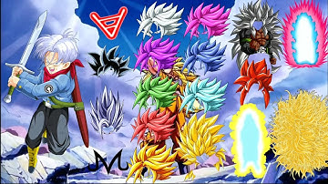 Trunks all forms and Transformation + hairs #transformation #trunks #dragonball