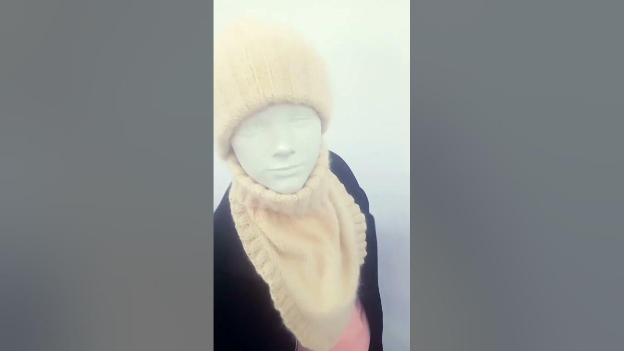 Шапка такори и манишка из пуха норки - YouTube