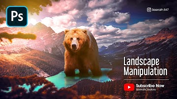 Giant bear photo manipulation tutorial Adobe Photoshop