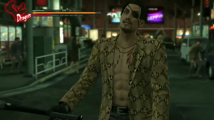 Majima interrupts a battle.