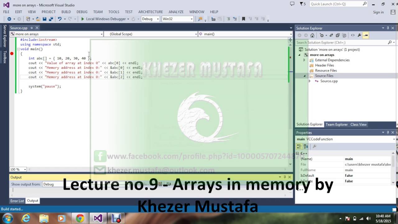 Lecture no 9 Arrays in memory by Khezer Mustafa - YouTube