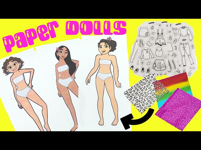 Disney Encanto DIY Paper Doll Fashions for Mirabel, Isabela, and