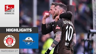 St. Pauli Wins In Majority! | St. Pauli - SC Paderborn 2-1 | Highlights | Matchday 27 - BL2 23/24