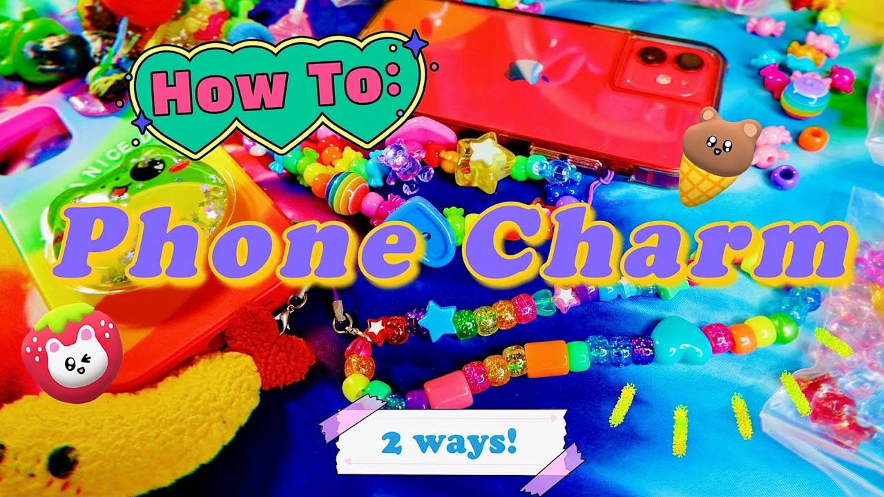 Make a phone charm w me#keychain #bagchain #beadedjewelry #bowties #ph, phone charm tali tutorial