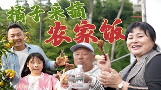 智贤一家去采摘橘子摘完橘子再吃顿农家饭今天收获真多