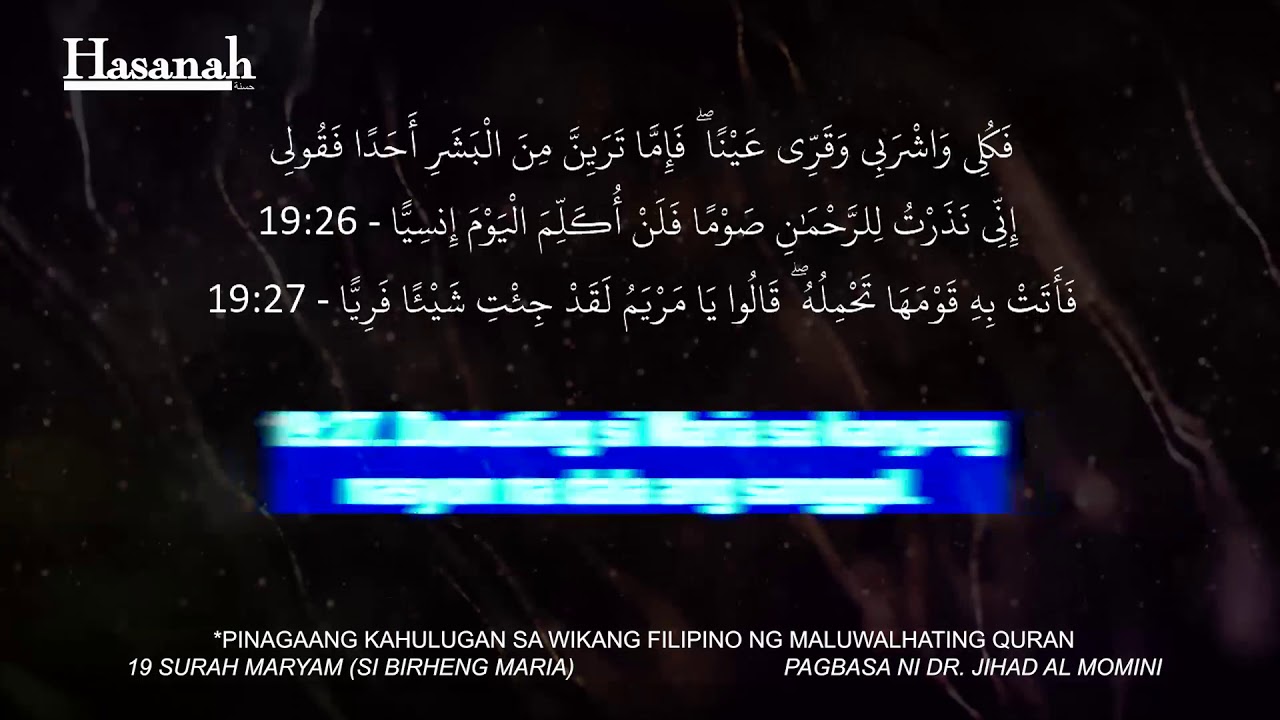 Surah Maryam: Si Birheng Maria (Quran Tagalog Translation)