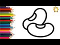 How to draw a bean. Coloring page/Drawing and painting for kids. Learn colors.