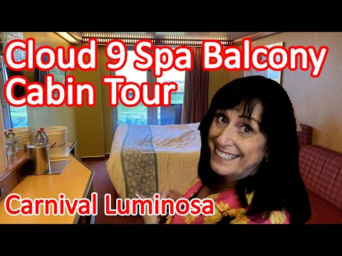 Carnival Luminosa Cloud 9 Spa Balcony Cabin Tour - Cabin 8216 Under the Spa Area, Not Under the Lido Video Thumbnail