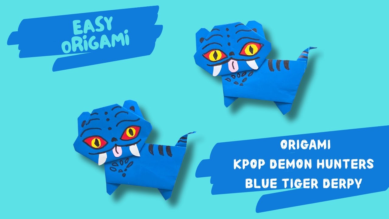 K-pop Demon Hunters Tiger Derpy Origami | Blue Tiger Derpy