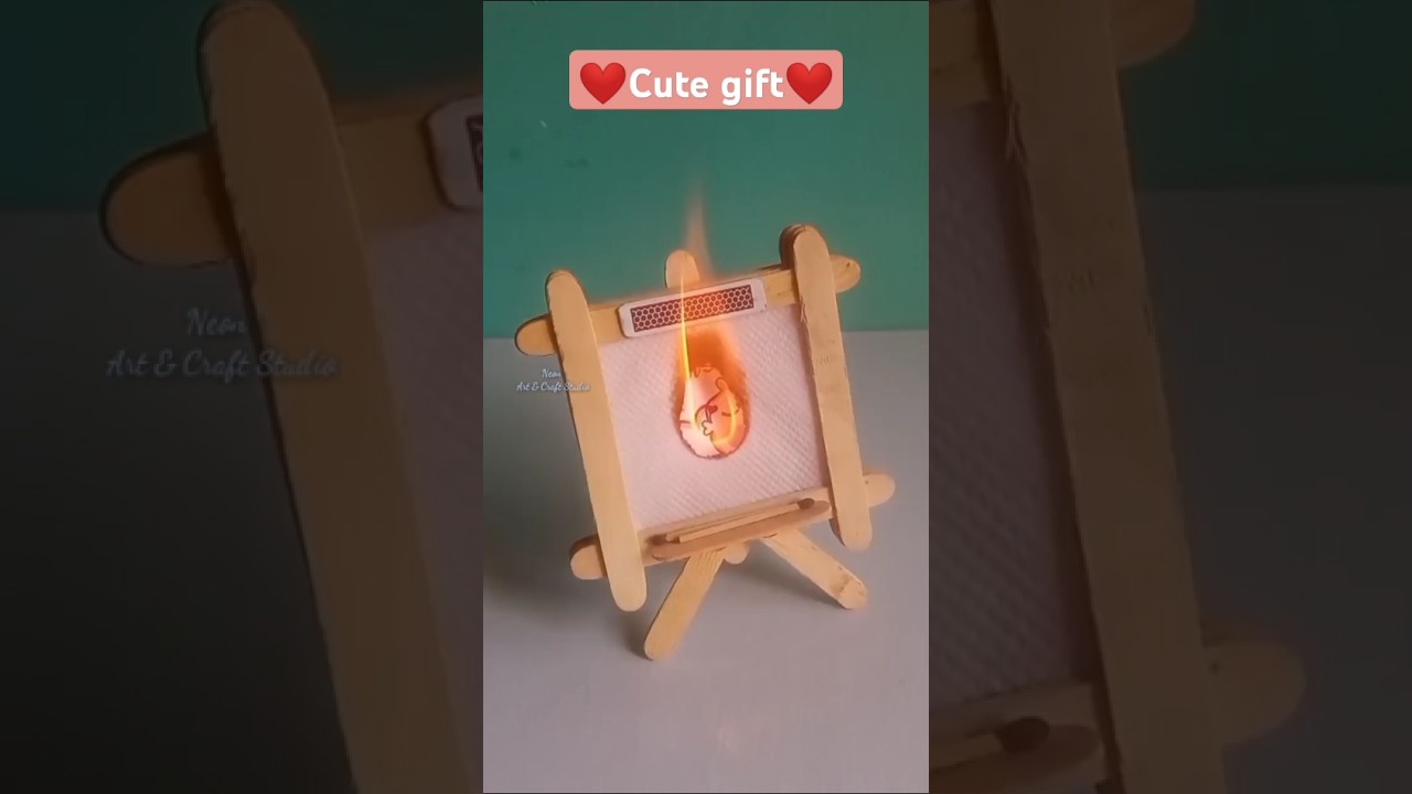 DIY Surprise frame 🔥 idea | Fire frame | with ice cream stick