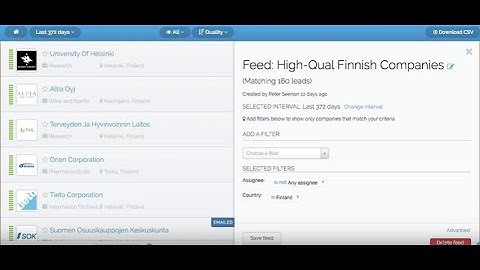 Delete custom feed in Leadfeeder
